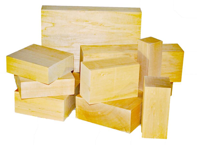Basswood Carving Blocks - 12 long (8) @ 2 x 2, (6) @ 2 x 3